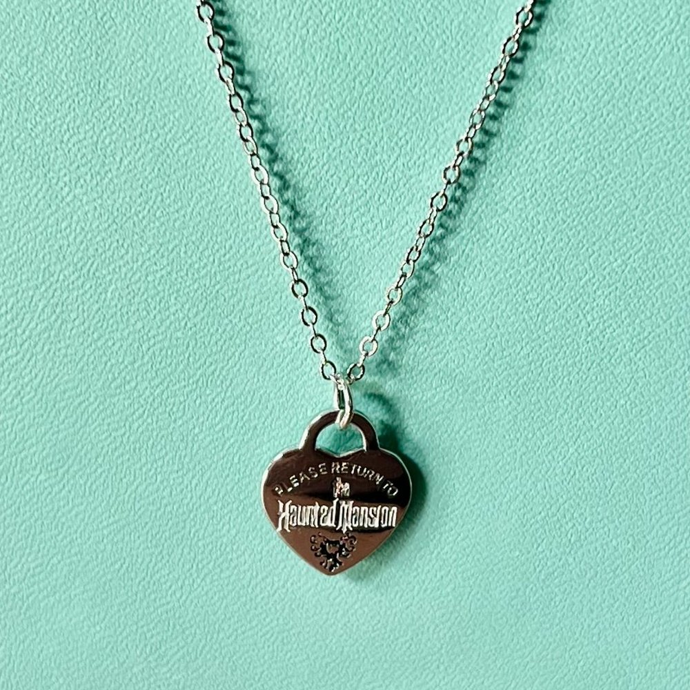 Inspired Haunted Mansion sterling silver pendant necklace 18"-20" in length